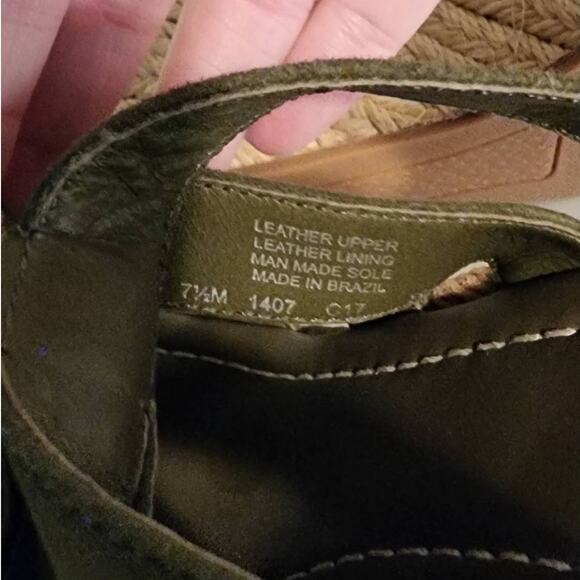 Tory Burch Bailey Suede Espadrille Platform Sandal Olive Green Size 7.5 - Picture 7 of 11